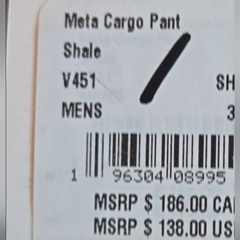 NWT Men’s "Vuori Meta Cargo Pants" in color "Shale". Various Sizes - Picture 7 of 15